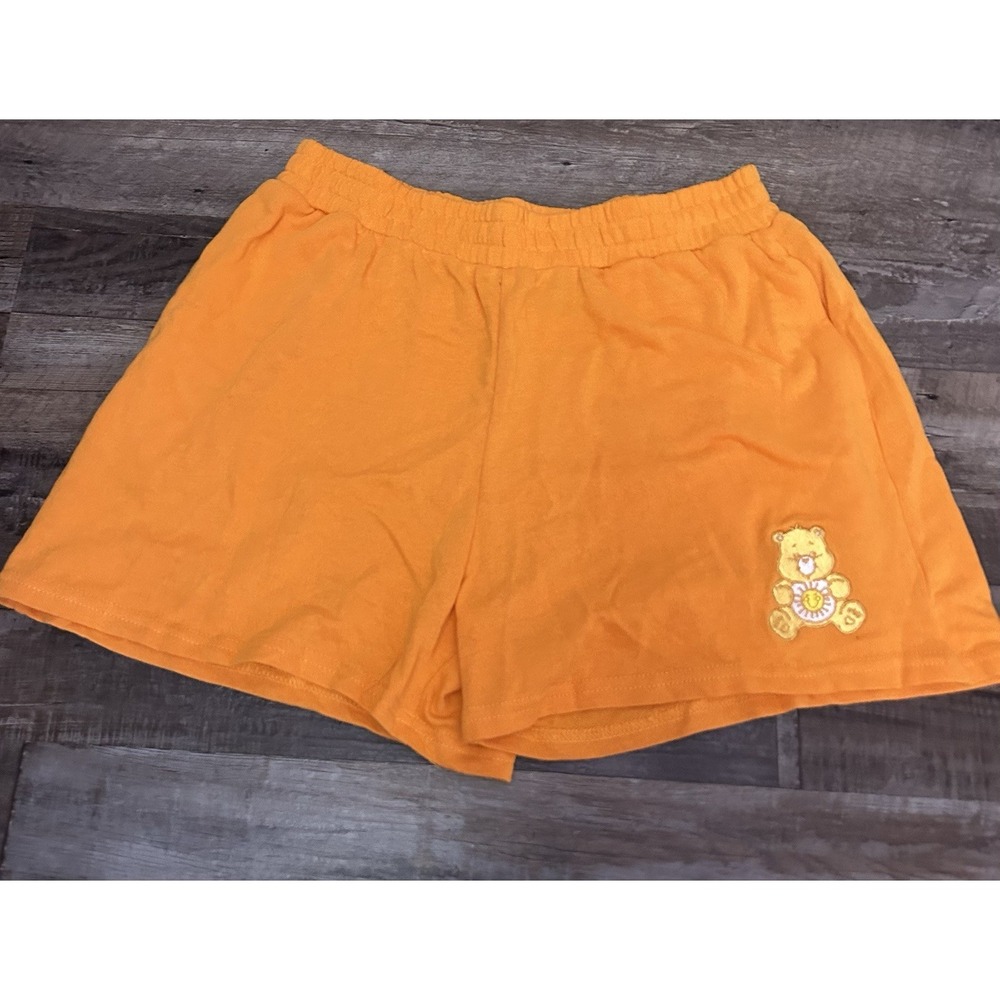 Care‎ Bears Orange Lounge Pull-On Shorts Embroidered Elastic Waist Women's M